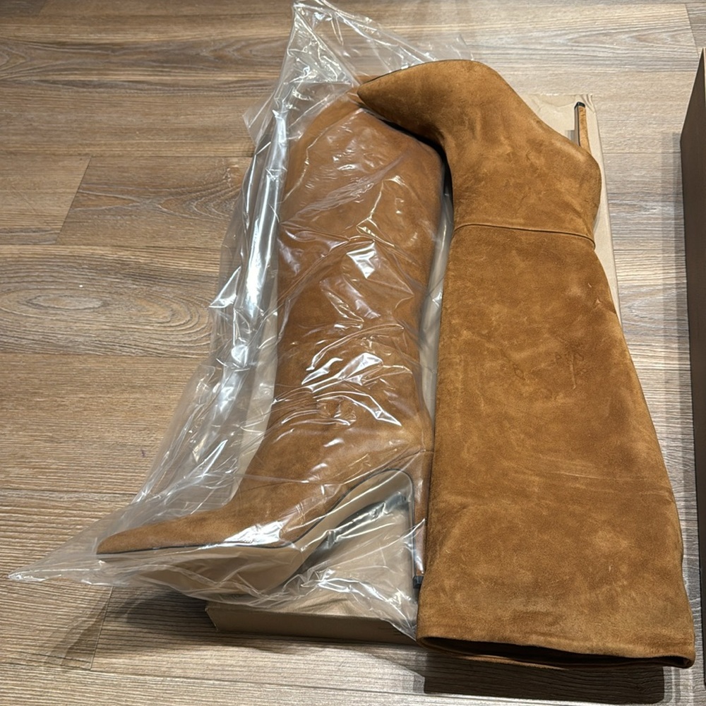 Brand New light brown Suede over the knee boots
